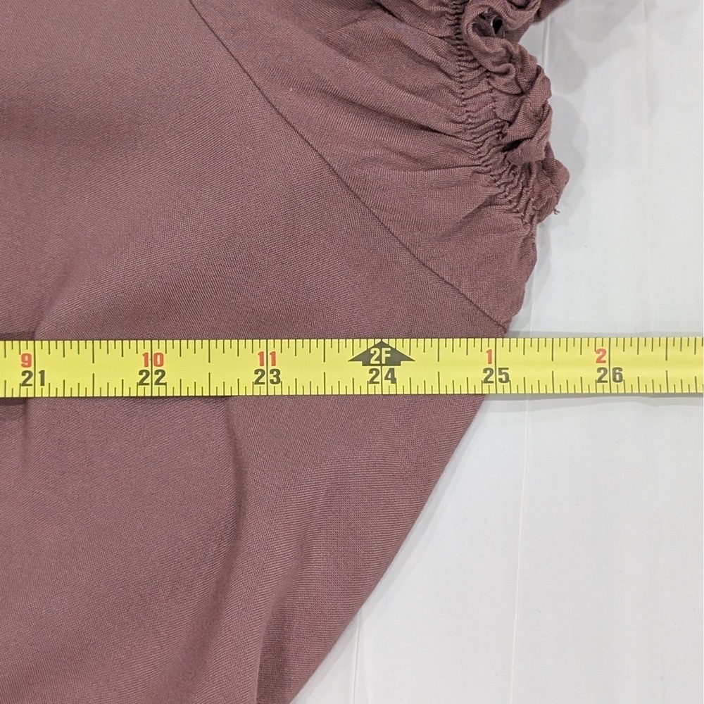 Disney Her Universe Snow White Top Mauve Empire Waist Peplum Smocked Embroidered - Picture 8 of 10